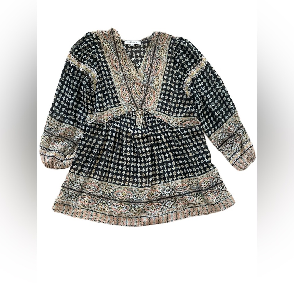 Rose & Olive Black/Multi-Colored Blouse